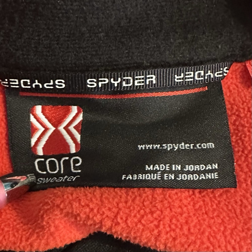 Spyder Core Sweater Quarter Zip Fleece Pullover Red Black Mens Size XL - Picture 4 of 8